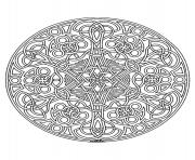 Coloriage mandala metal vegetal dessin